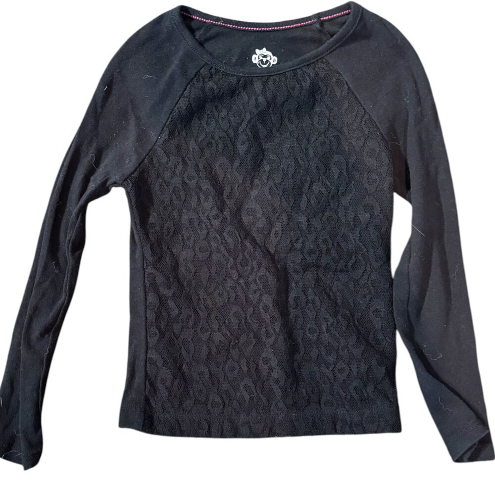 365 Kids by‎ Garanimals girl's black lace long sleeve tee shirt sz 4